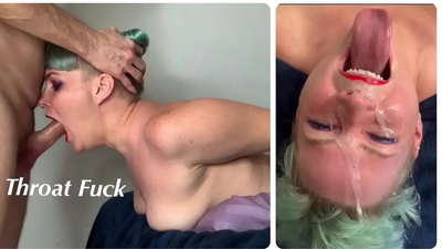 Ọmọbinrinbinrin kọ ẹkọ bi o ṣe le ṣe fokii ọfun pupọ pẹlu dick rẹ